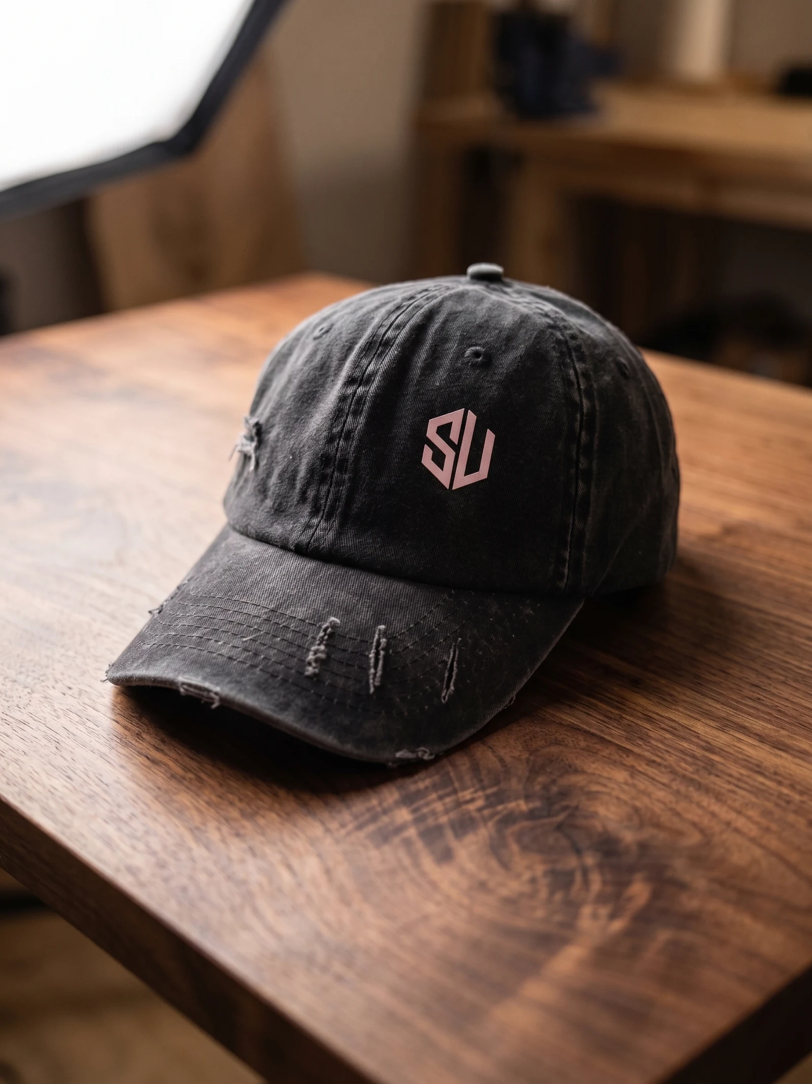 Gorra negro vintage efecto desgastado